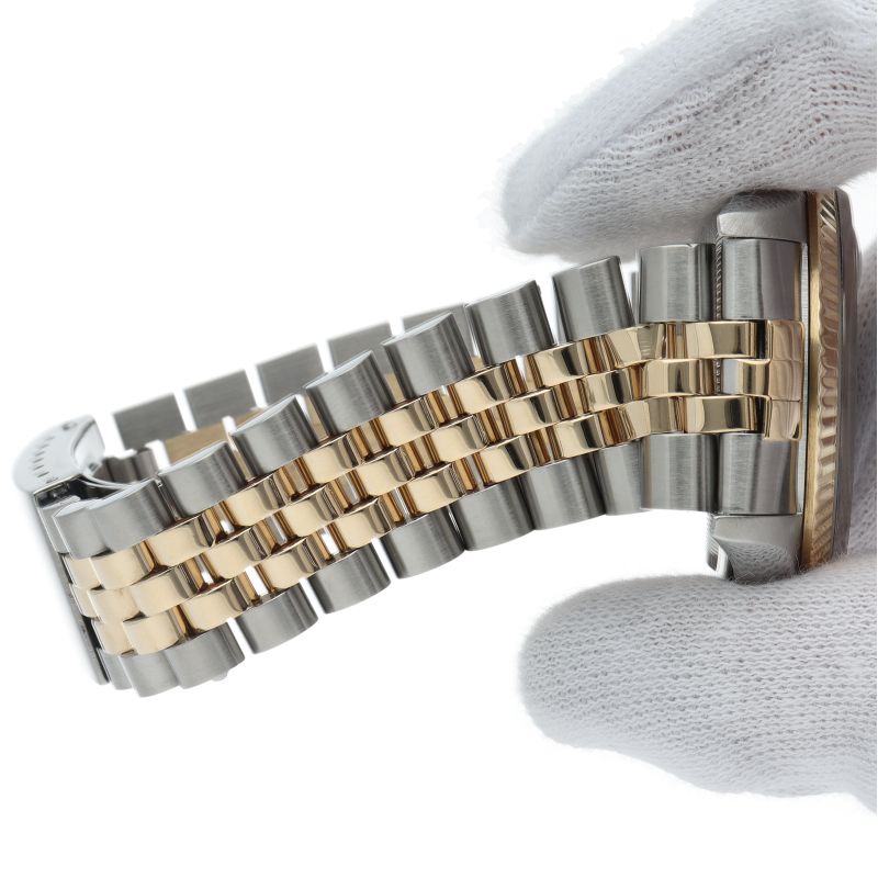 Rolex Datejust Watch Diamond 18k Yellow Gold SS Black Polished 19 — view 6