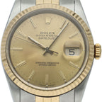 Rolex Datejust Watch 18k Yellow Gold SS Chien Color Polished