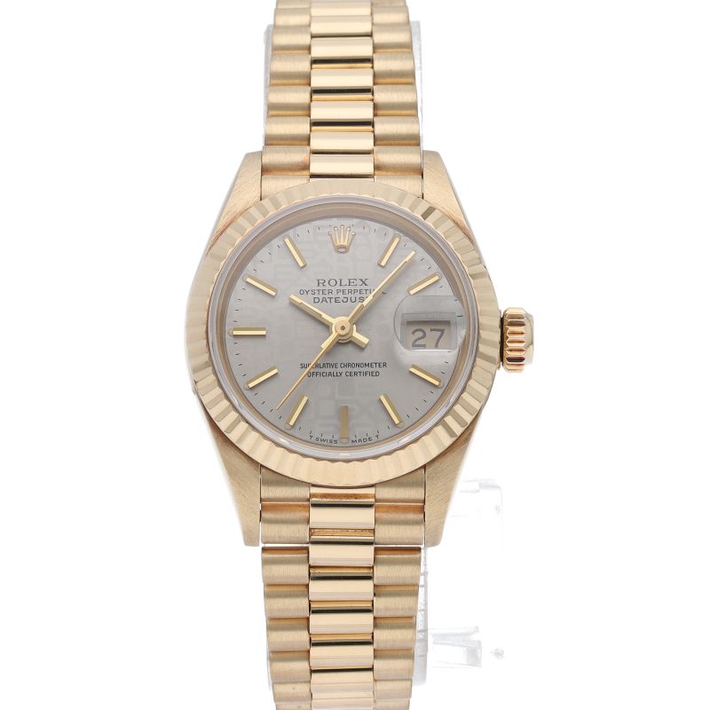 Rolex Datejust Watch Computer Dial Box 18k Yellow Gold Gray — view 2