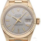 Rolex Datejust Watch Computer Dial Box 18k Yellow Gold Gray