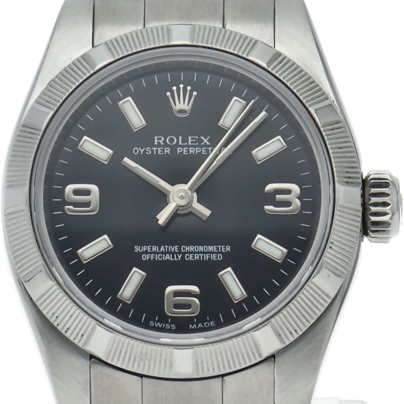 Rolex Oyster Perpetual 26 Watch Box SS Black Polished