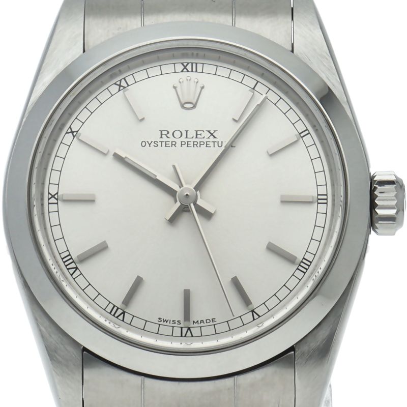 Rolex Oyster Perpetual Boys Watch SS Silver Polished