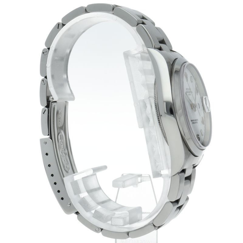 Rolex Oyster Perpetual Date Watch SS White Polished — view 4