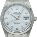Rolex Oyster Perpetual Date Watch SS White Polished
