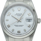 Rolex Oyster Perpetual Date Watch SS White Polished