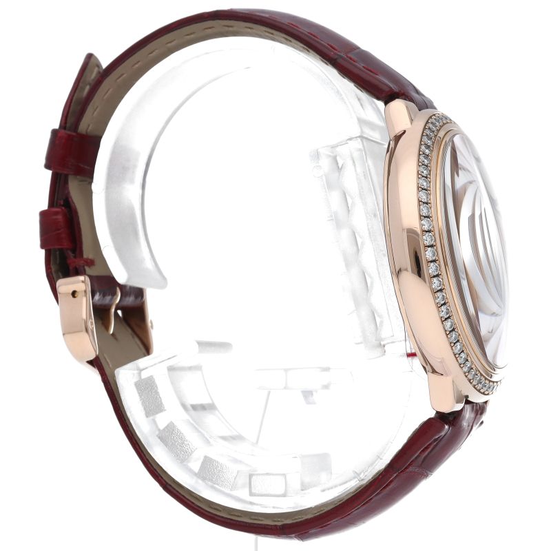 Cartier Ballon Blue de Watch 36 Diamond Bezel 18k Pink Gold Leather — view 4
