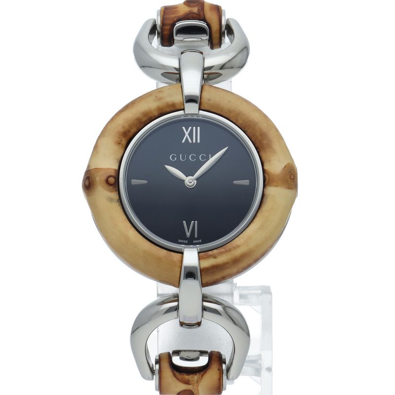Gucci Bamboo Watch 132.4 Box SS Black Polished — view 2