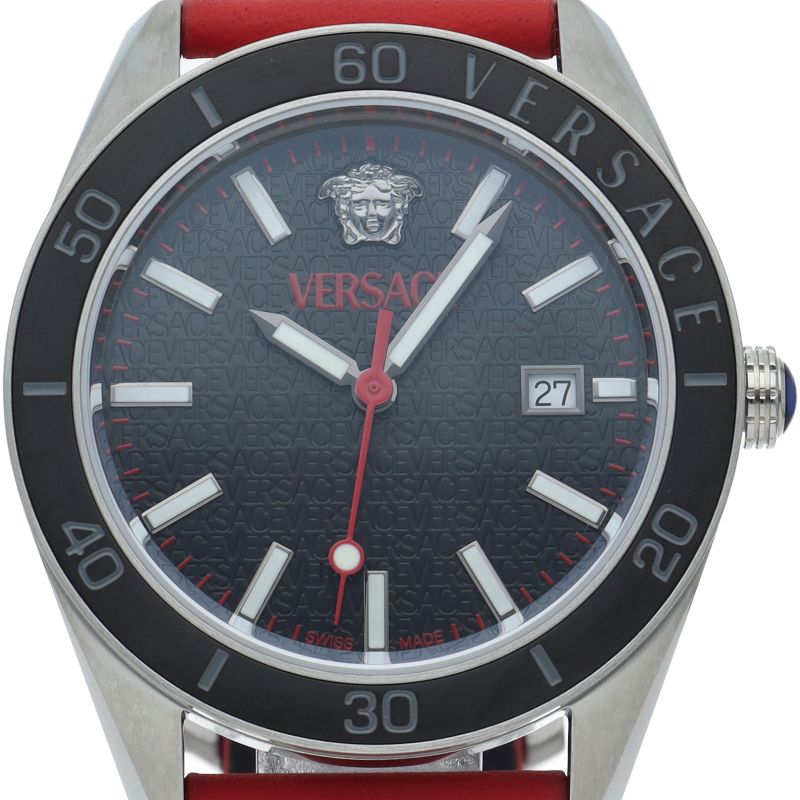 Versace Dome Watch Box SS Leather Black