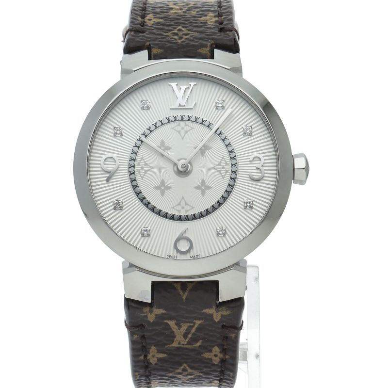 Louis Vuitton Tambour Monogram Watch 33 Diamond 2 SS Leather — view 2