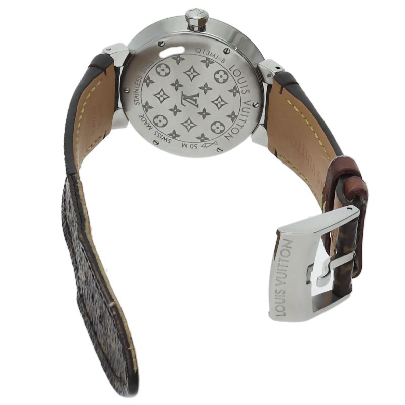Louis Vuitton Tambour Monogram Watch 33 Diamond 2 SS Leather — view 5
