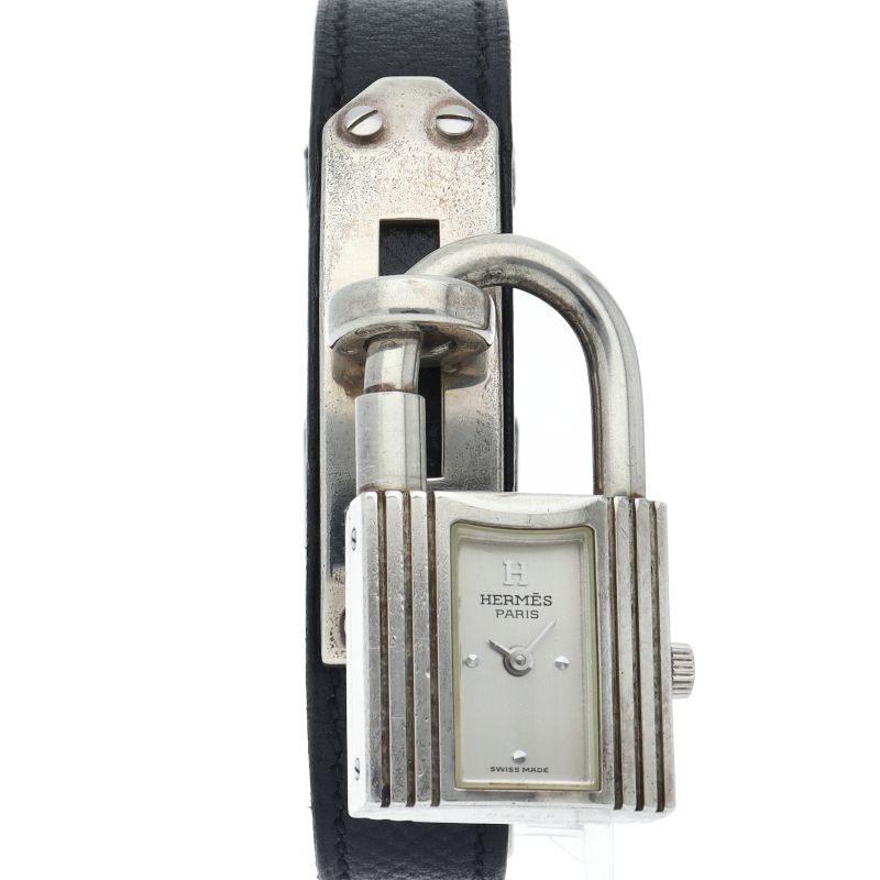 Hermes Kelly Watch Box SS Leather Silver — view 2
