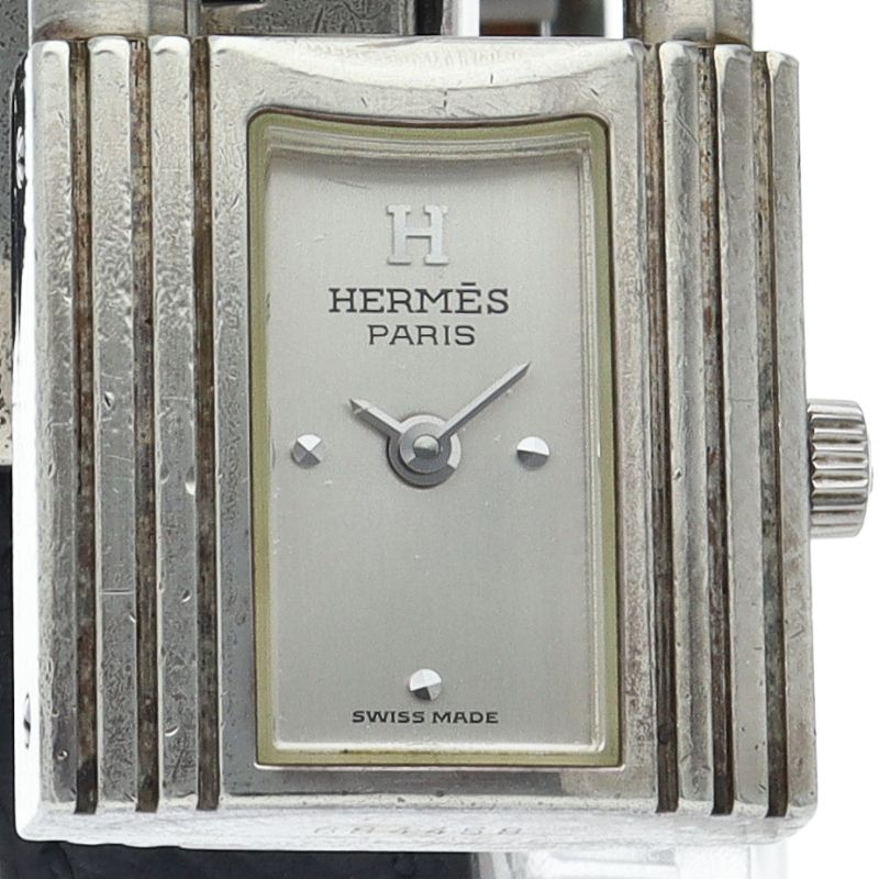 Hermes Kelly Watch Box SS Leather Silver