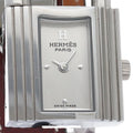 Hermes Kelly Watch Double Tour Box SS Leather Silver Medium