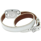 Hermes Capecod Double Tour Watch Box SS Leather Silver Polished — view 5