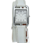 Hermes Capecod Double Tour Watch Box SS Leather Silver Polished — view 2