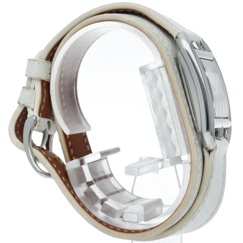 Hermes Capecod Double Tour Watch Box SS Leather Silver Polished — view 4