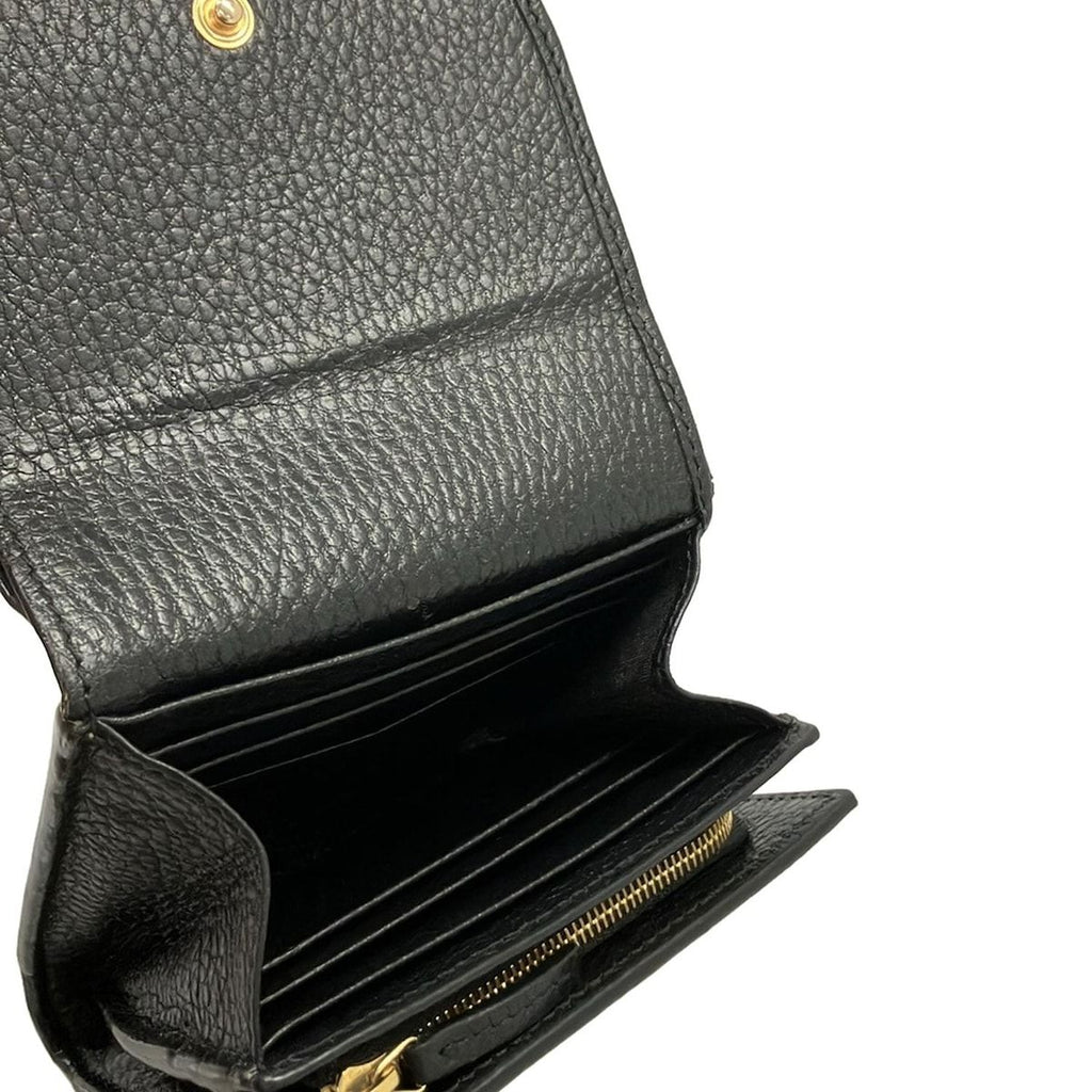 Gucci Bifold Wallet GG Marmont Plus Supreme Black Beige Khaki Leather — view 6