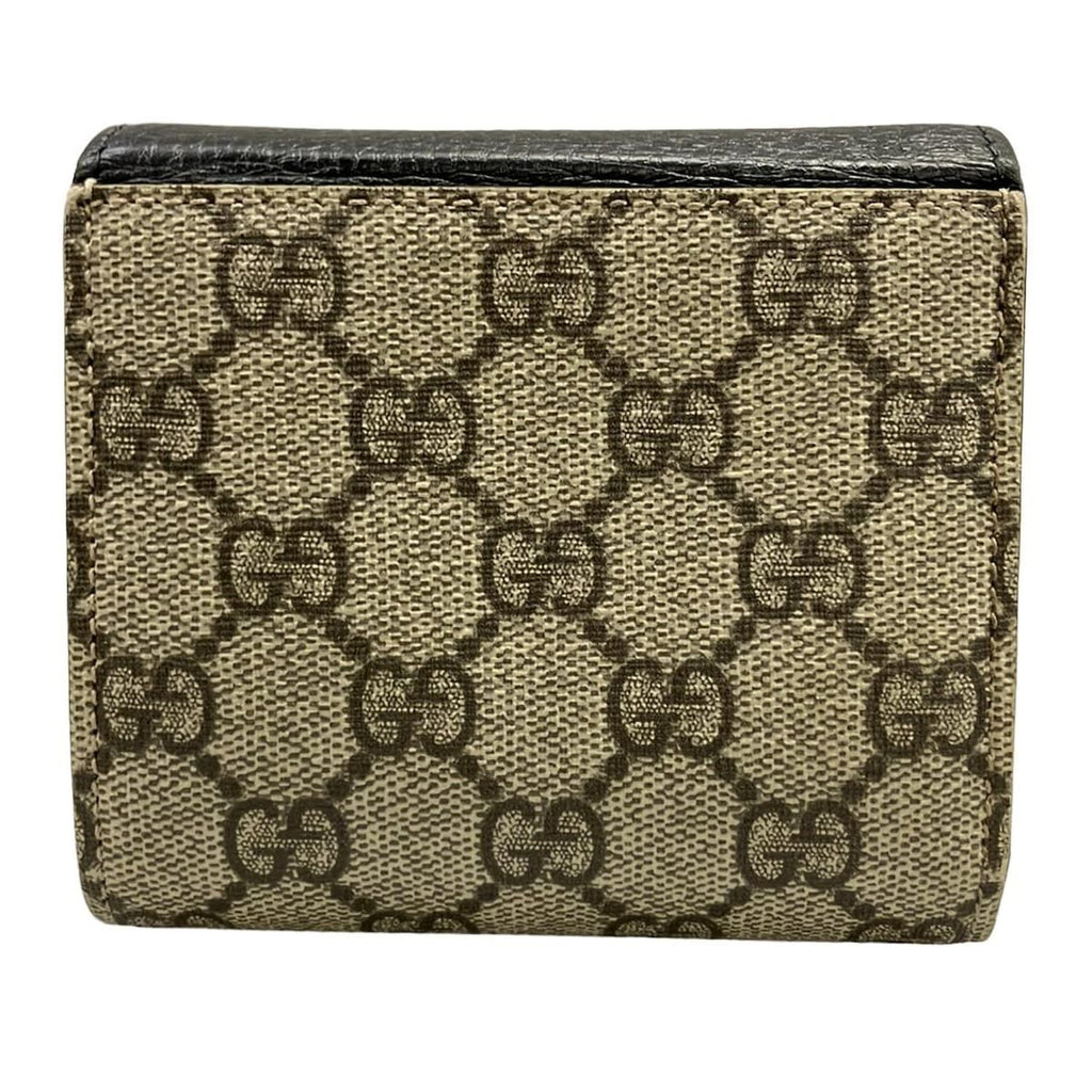 Gucci Bifold Wallet GG Marmont Plus Supreme Black Beige Khaki Leather — view 2