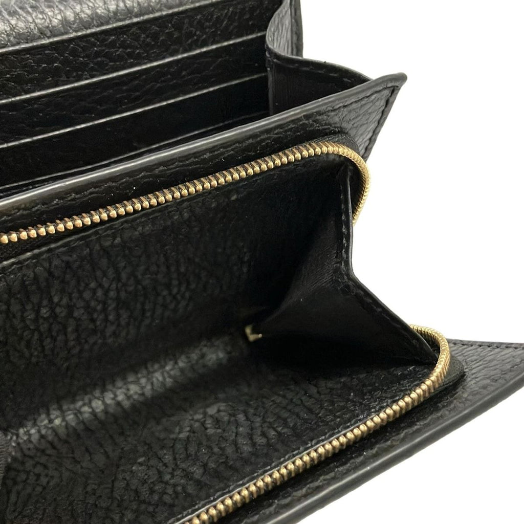 Gucci Bifold Wallet GG Marmont Plus Supreme Black Beige Khaki Leather — view 4