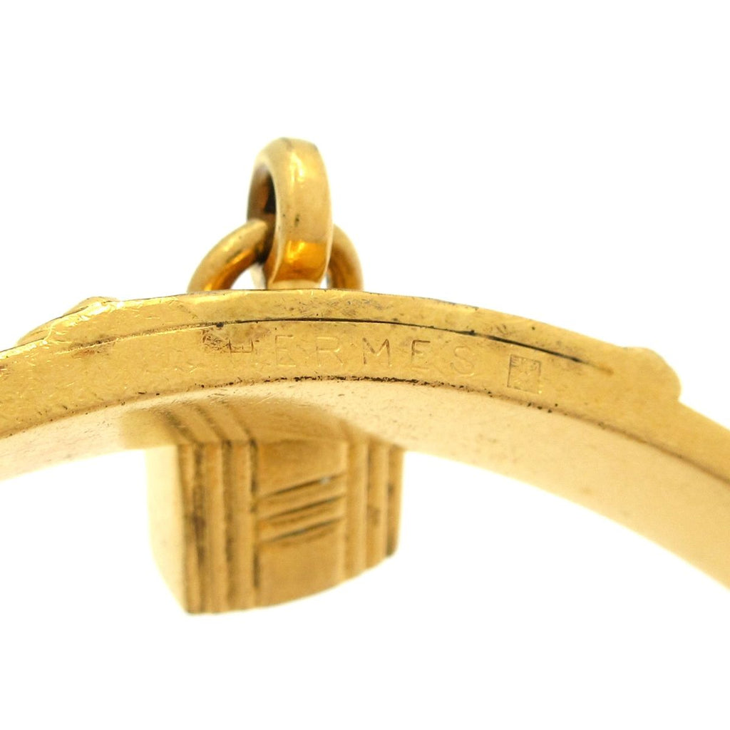Hermes Bangle Kelly Leather Gold Brown Bracelet — view 4