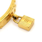 Hermes Bangle Kelly Leather Gold Brown Bracelet — view 5