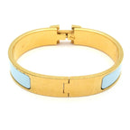 Hermes Bangle Click Gold Light Blue Bracelet — view 3