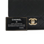 Chanel Quilted CC Logo Clear Pearl Chain Shoulder Bag Flap Goatskin Black Gold — view 9