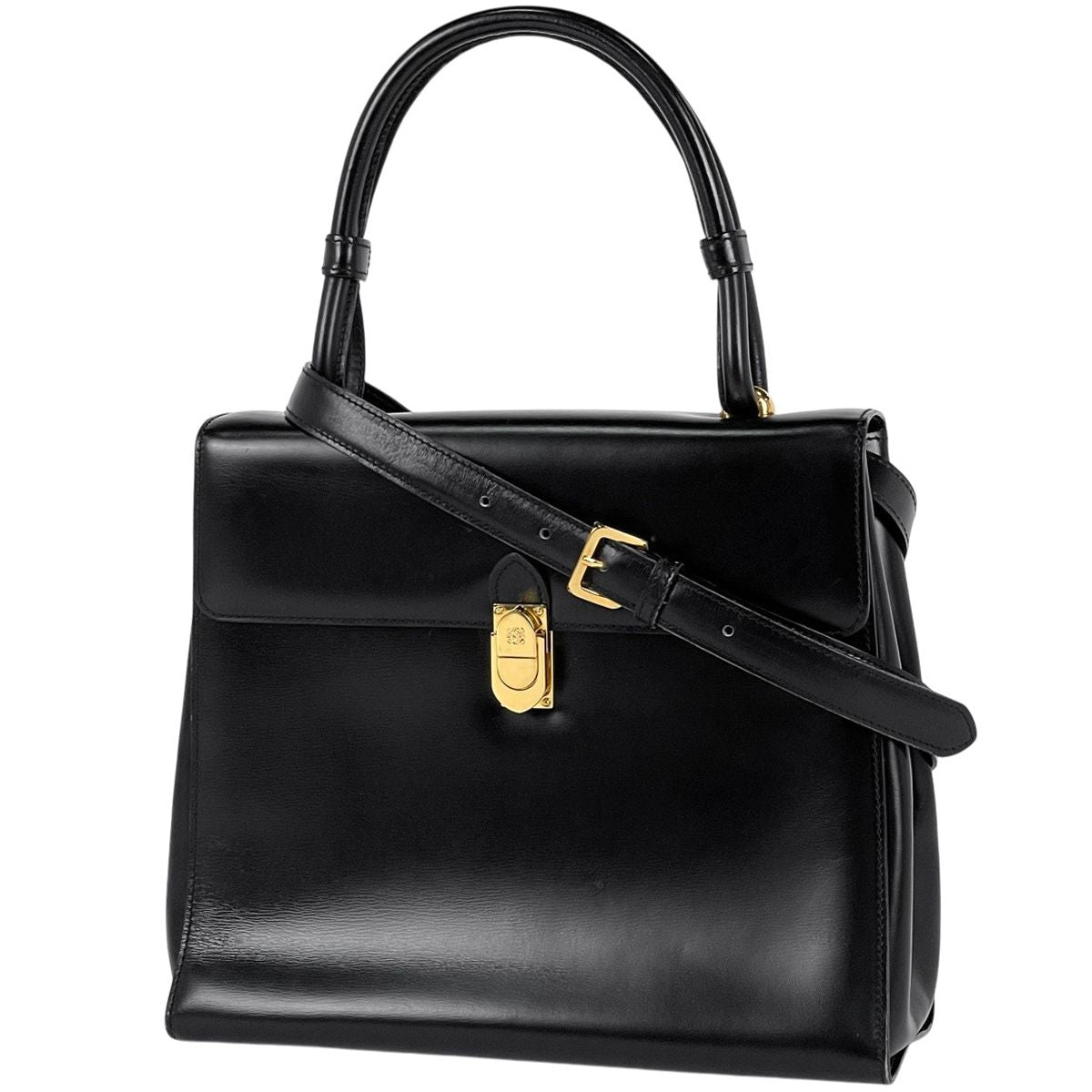 Loewe Anagram Handbag 2-Way Leather Black
