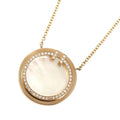 Tiffany & Co 18k Pink Gold T Circle Necklace Diamond Shell 40.5 45.5 cm