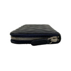 Chanel Wallet Bicolor Black Navy Silver CC Logo Zip Around Lambskin — view 9