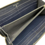 Chanel Wallet Bicolor Black Navy Silver CC Logo Zip Around Lambskin — view 4