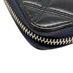 Chanel Wallet Bicolor Black Navy Silver CC Logo Zip Around Lambskin — view 7