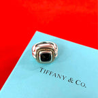 Tiffany & Co Vintage Onyx Ring 925 Sterling Silver Gold