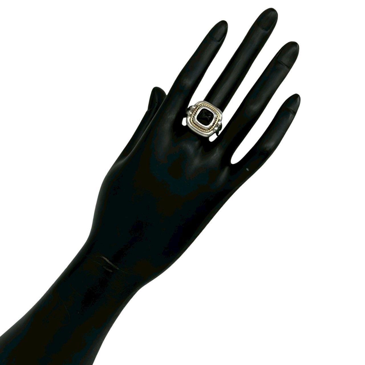 Tiffany & Co Vintage Onyx Ring 925 Sterling Silver Gold — view 2