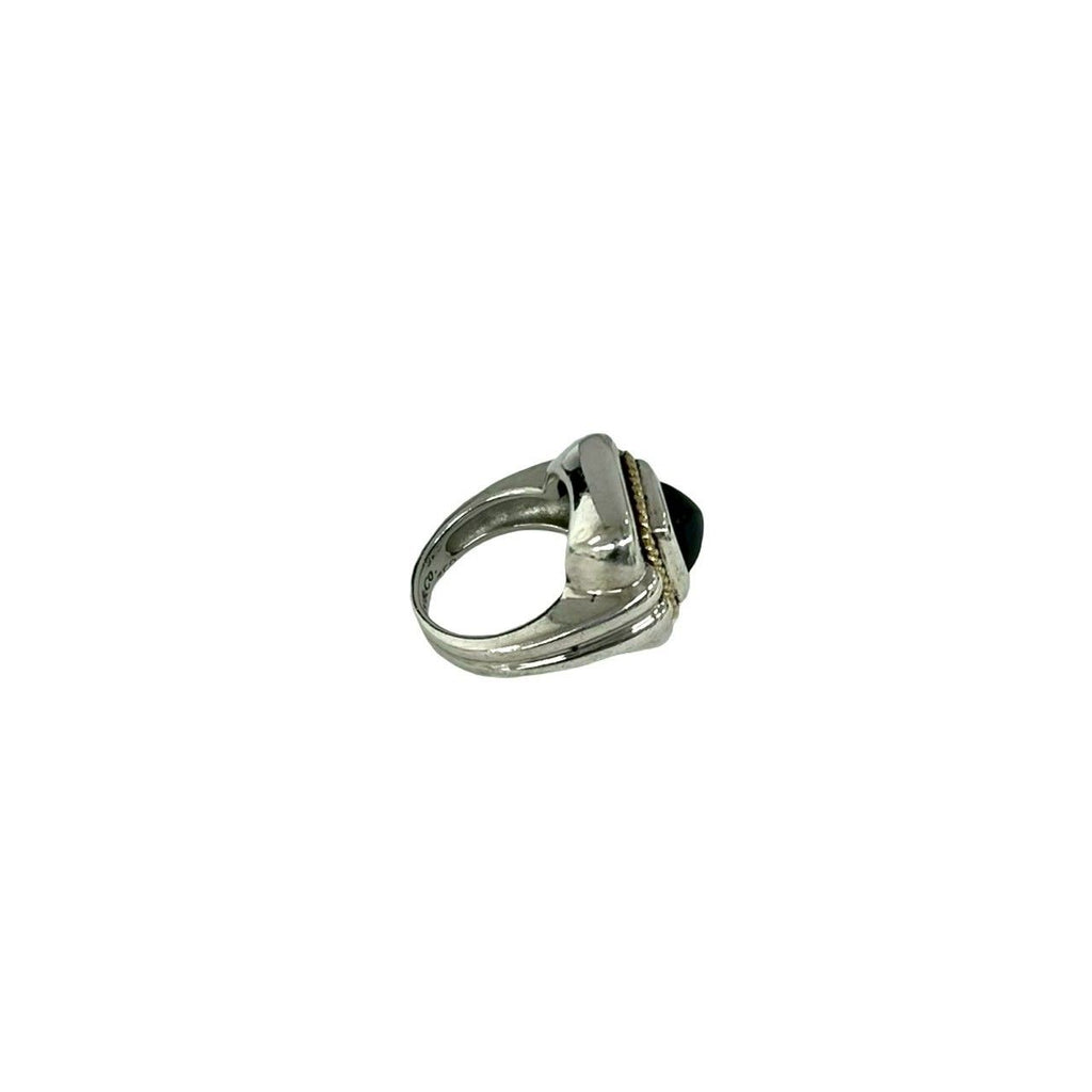 Tiffany & Co Vintage Onyx Ring 925 Sterling Silver Gold — view 5