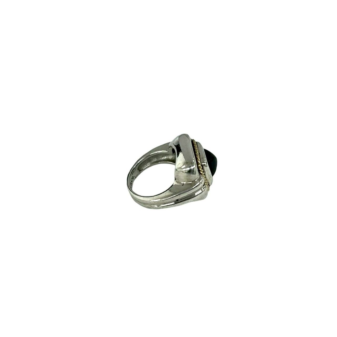 Tiffany & Co Vintage Onyx Ring 925 Sterling Silver Gold — view 5