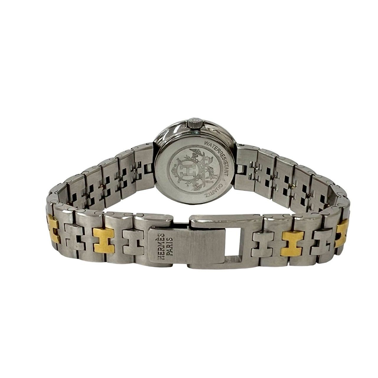 Hermes Vintage Clipper Stainless Steel Quartz Watch Silver Gold — view 9
