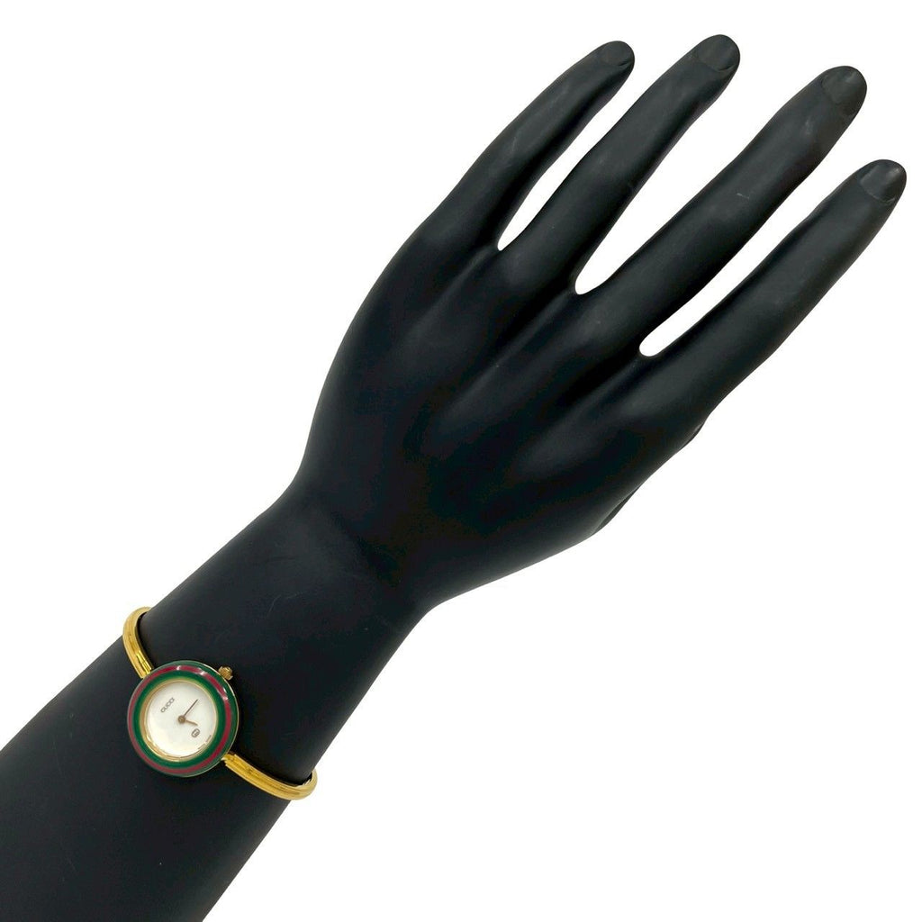 Gucci Vintage Change Bezel Sherry Line Quartz Wristwatch Gold Watch — view 2