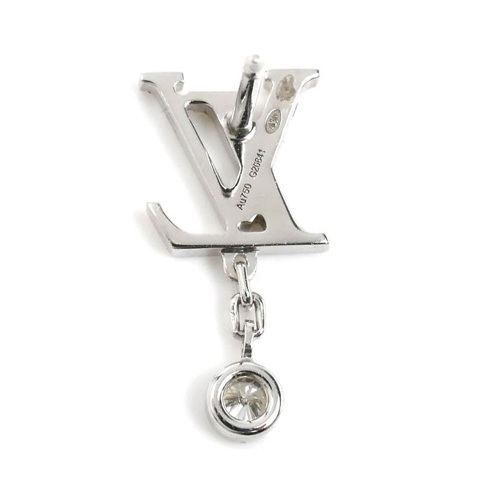 Louis Vuitton 18k White Gold Idylle Blossom Diamond Earrings Single — view 2
