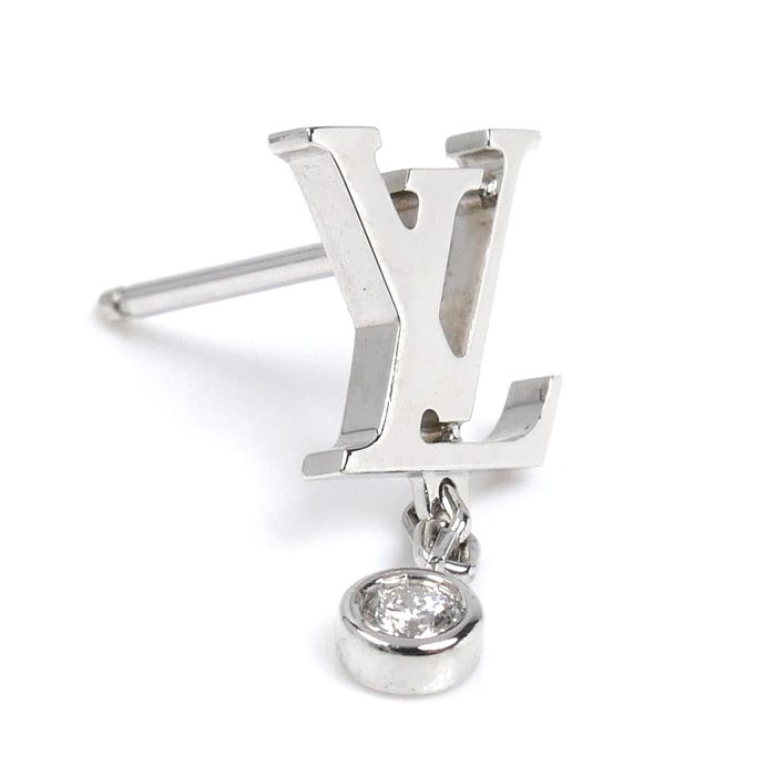 Louis Vuitton 18k White Gold Idylle Blossom Diamond Earrings Single — view 3