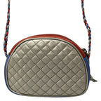 Gucci Shoulder Bag Zumi Laminated Quilted Blue Red Silver Leather — view 3