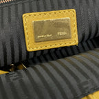 Fendi Tote Toe Jour Dark Green Yellow Multi Leather — view 8