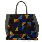 Fendi Tote Toe Jour Dark Green Yellow Multi Leather — view 3