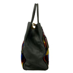 Fendi Tote Toe Jour Dark Green Yellow Multi Leather — view 2