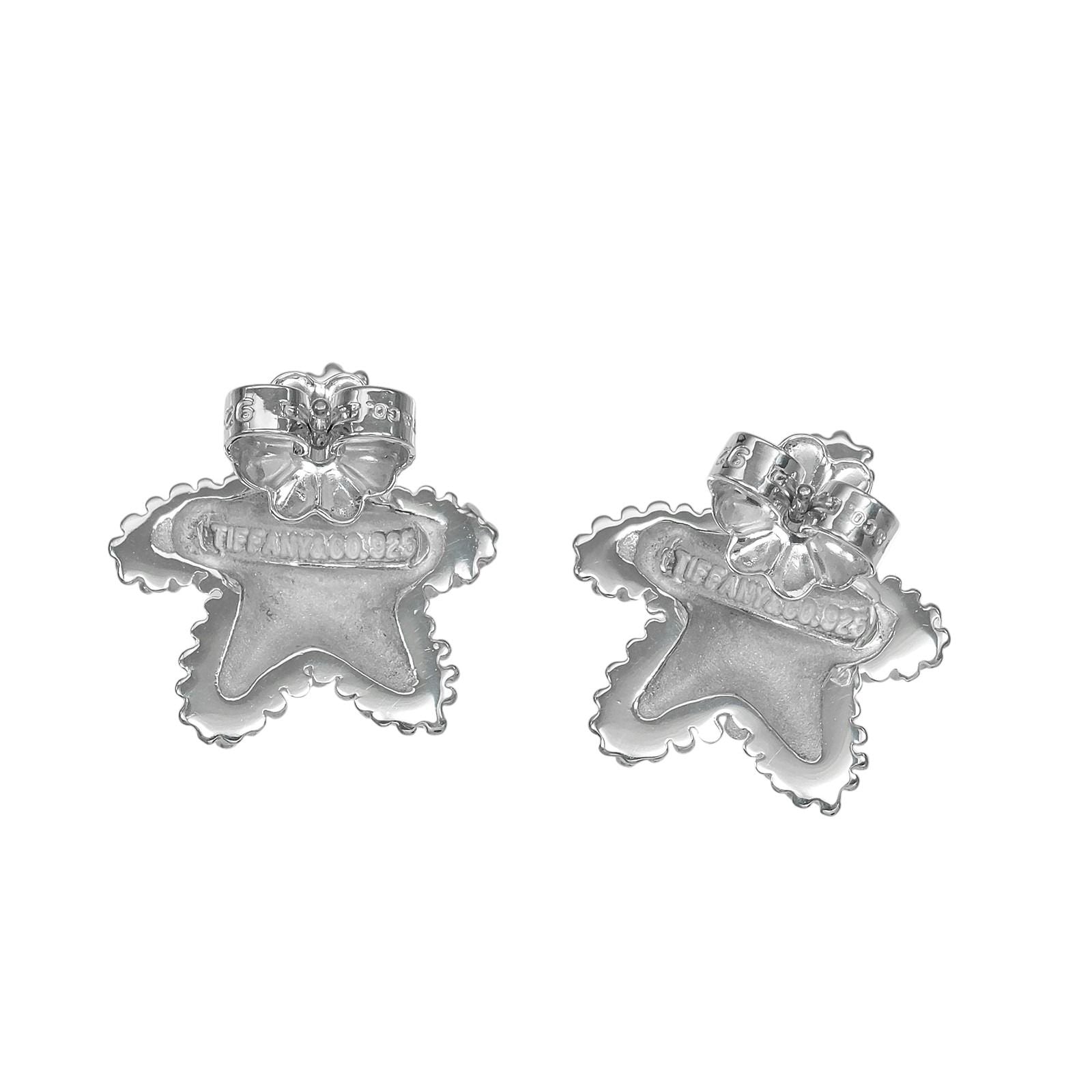 Tiffany & Co Star Fish Real Small Vintage 925 Sterling Silver Earrings — view 3