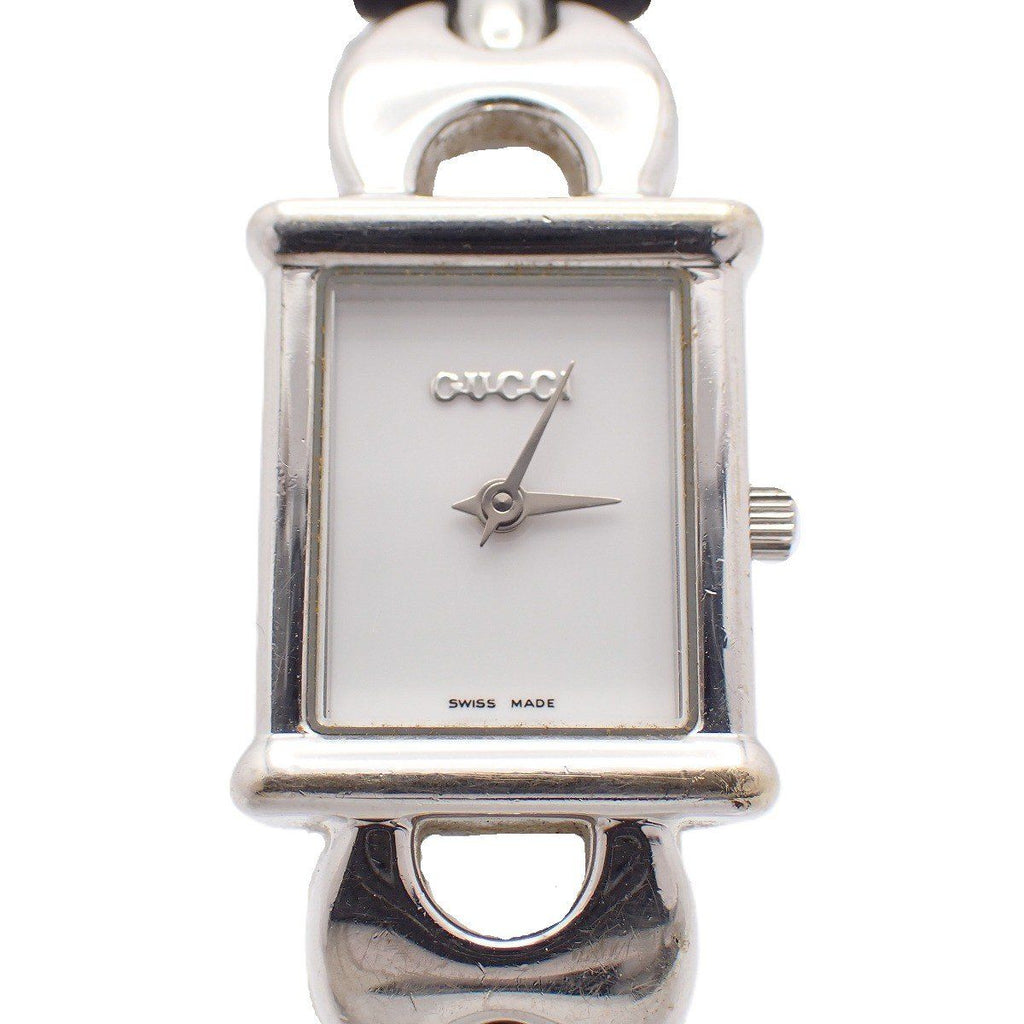 Gucci Quartz Watch Silver Color White Dial with 2 Leather Straps Pawn
