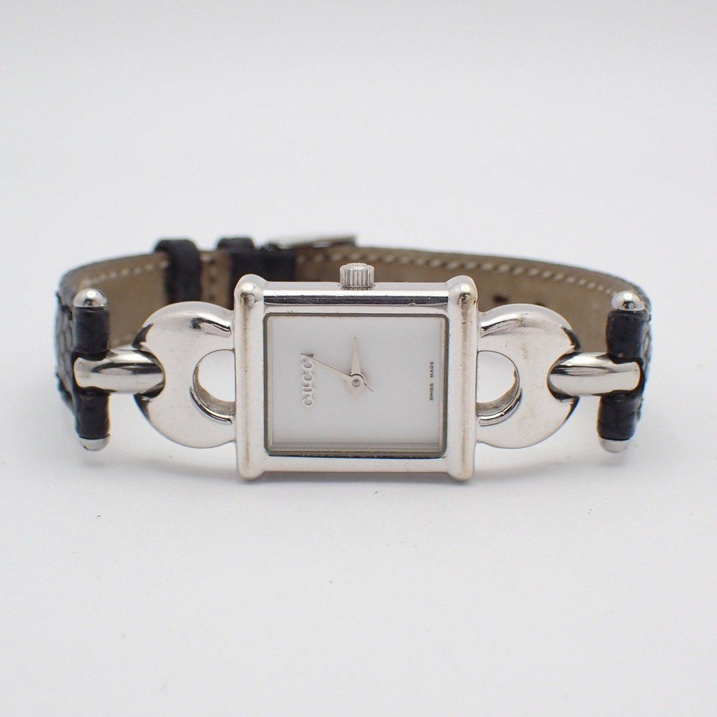 Gucci Quartz Watch Silver Color White Dial with 2 Leather Straps Pawn — view 2