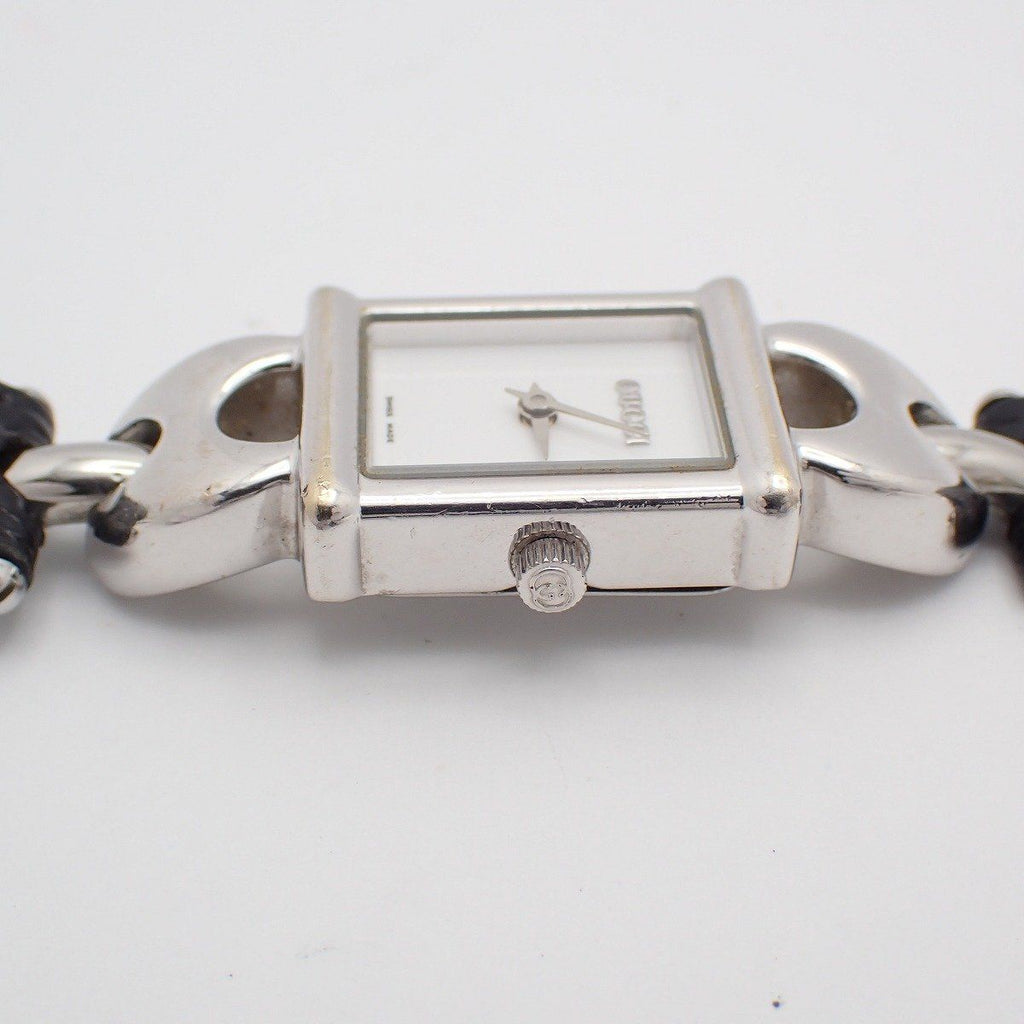 Gucci Quartz Watch Silver Color White Dial with 2 Leather Straps Pawn — view 6