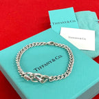 Tiffany & Co Forge Link Bracelet 925 Sterling Silver Chain Bangle