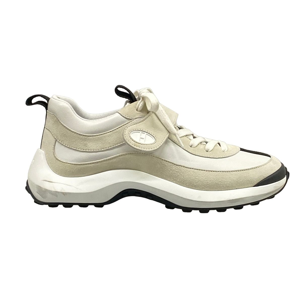 Hermes Sneakers 38 Loop White Ivory Black Velcro — view 4